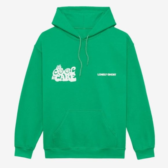 Lonely Ghost Cool To Care Swirly Heavyweight Hoodie Sweatshirt | Green | … - Picture 1 of 11